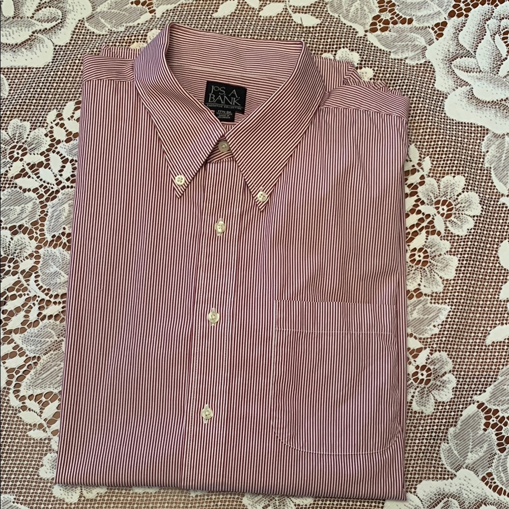 Men's Red Striped Shirt by Jos. A. Bank